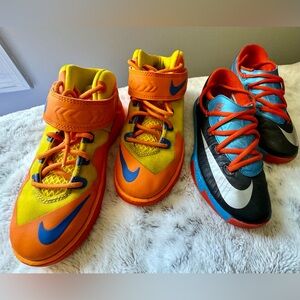NIKE *BUNDLE* Youth LEBRONS(sz 2) & KD’s(sz 1) well loved in good condition